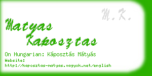 matyas kaposztas business card